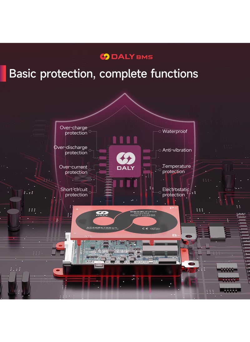 DALY 4S 12V 60A LiFePO4 Battery Management System (BMS) – Hardware Version for 12V LiFePO4 Battery Packs