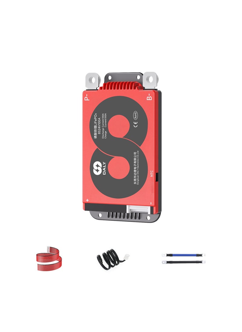 DALY 8S 24V 100A LiFePO4 Battery Management System (BMS) – Hardware Version for 24V LiFePO4 Battery Packs