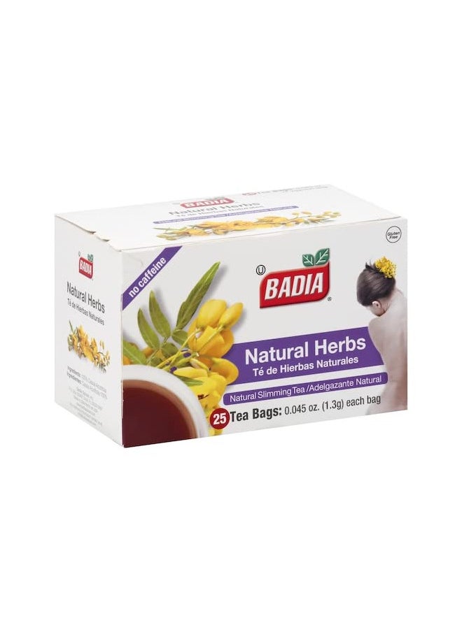 Badia Tea Bag,Natural Herbs,25 ct-Pack of 2,25.0 Count