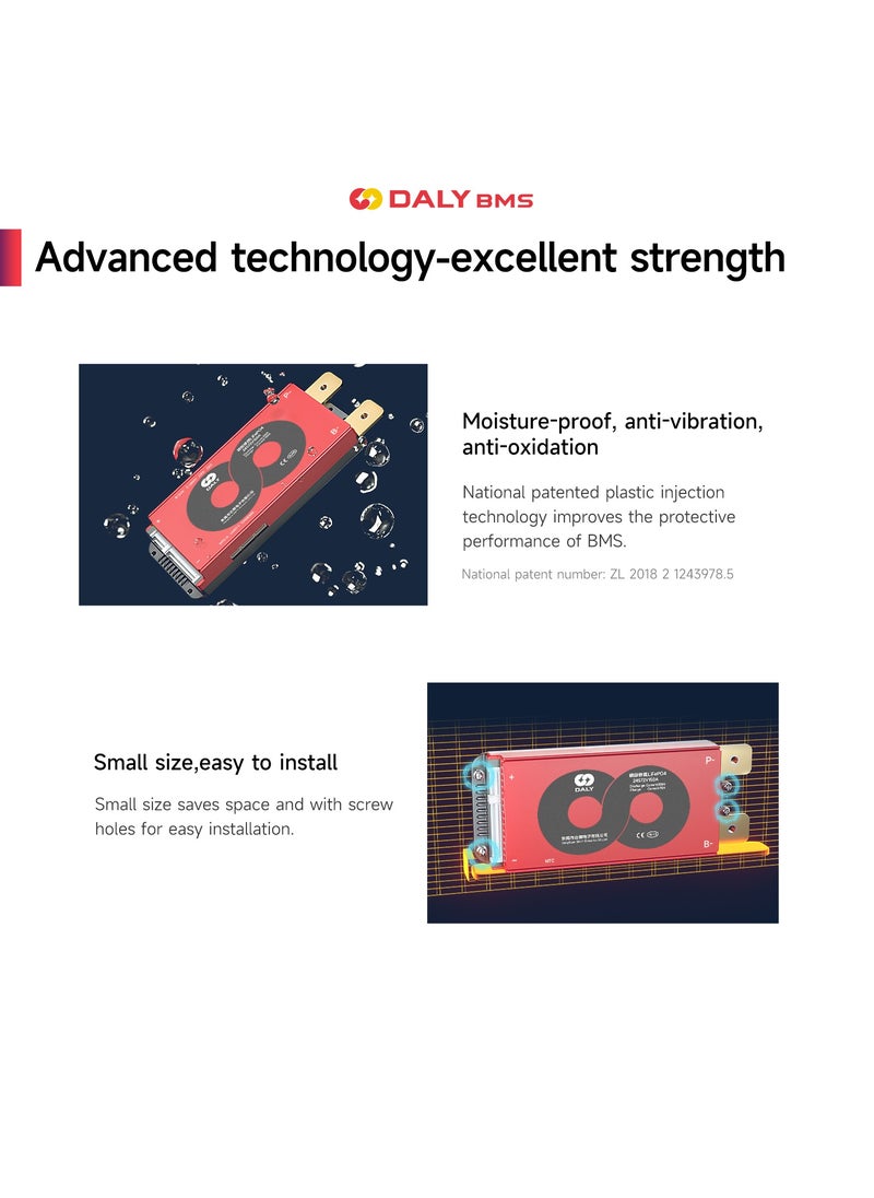 DALY 8S 24V 150A LiFePO4 Battery Management System (BMS) – Hardware Version for 24V LiFePO4 Battery Packs