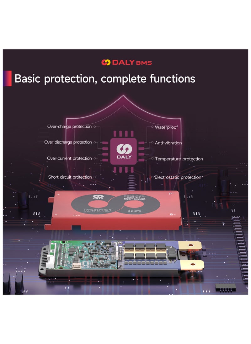 DALY 8S 24V 150A LiFePO4 Battery Management System (BMS) – Hardware Version for 24V LiFePO4 Battery Packs