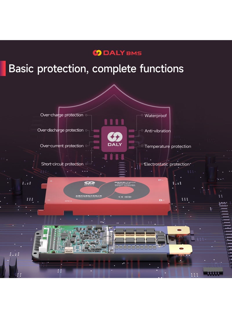 DALY 16S 48V 150A LiFePO4 Battery Management System (BMS) – Hardware Version for 48V LiFePO4 Battery Packs