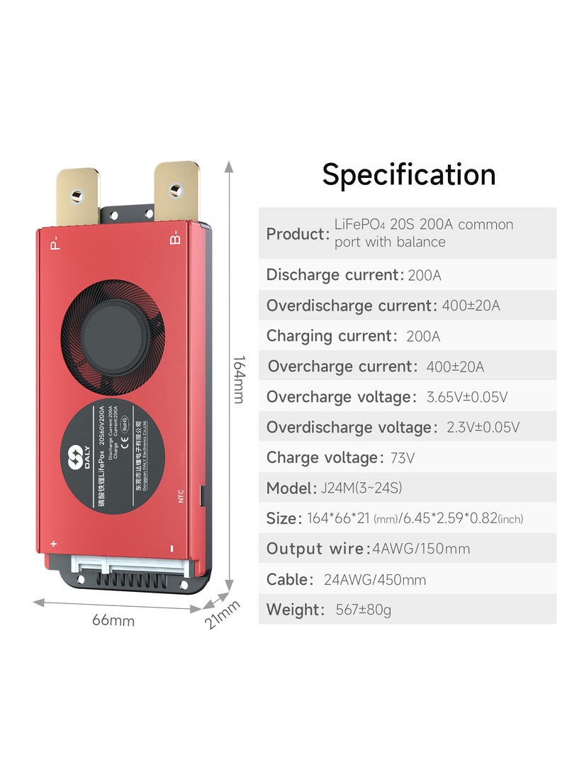 DALY 16S 48V 200A LiFePO4 Battery Management System (BMS) – Hardware Version for 48V LiFePO4 Battery Packs