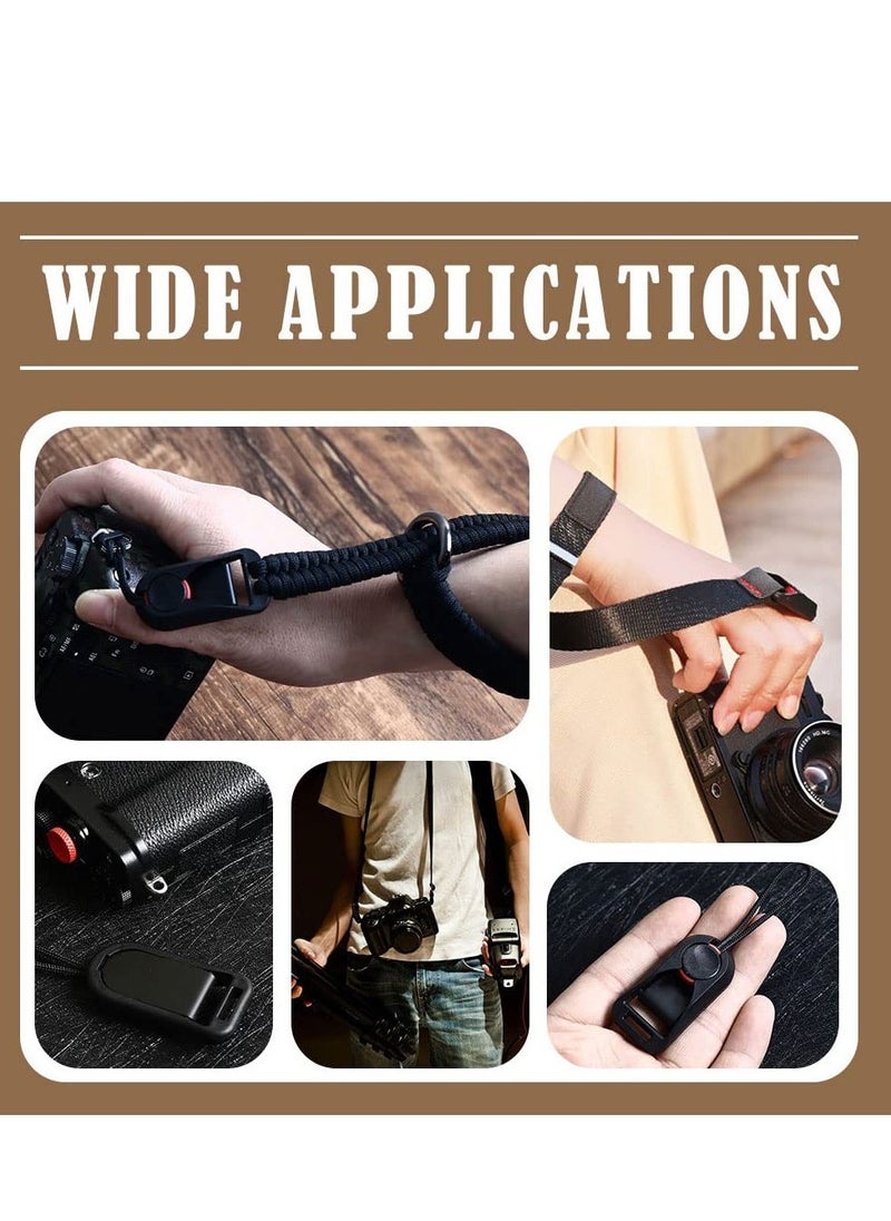 2 Pcs Camera Straps Quick Release Adapter Camera Strap Connector with Base Multifunctional Bulletproof Wrist Strap Extra Strong and Durable Suitable for SLR GOPRO Action Camera Black