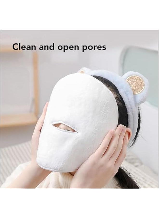 Hot Compress Face Towel Masks, Reusable Facial Steamer Towel, Facial Steamer Towel Mask Skin Care Spa Towel Mask, for Home Beauty Salon, 4Pcs