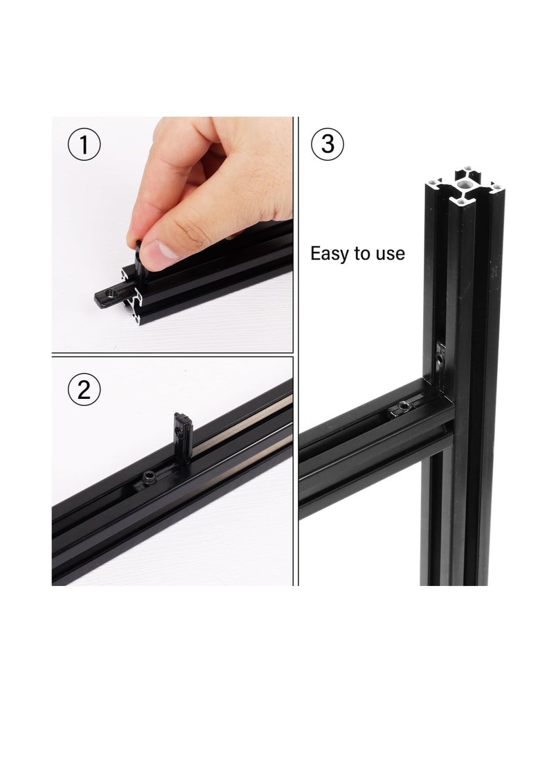 2020 Series L-Shape Interior Inside Corner Connector, 20Pcs Black T Slot L-Shape Interior Joint, for Aluminum Extrusion Profile Slot Connector Set 6mm with 40 Screws&Wrench