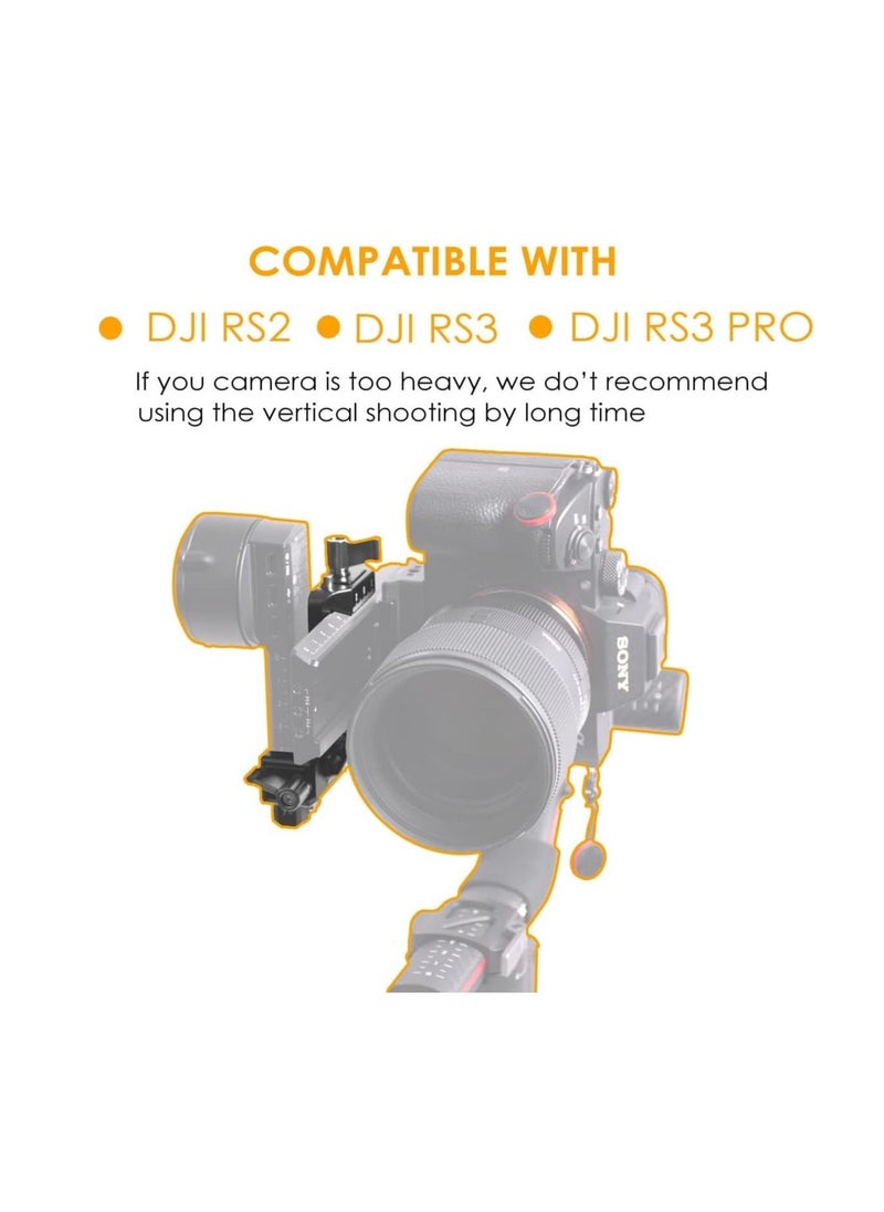 RS3 Vertical Camera Mount,Robust Portrait Mounting Solution Compatible with DJI RS 2/RS 3/RS3 PRO for IG YouTube Shorts Tiktok Video Extended Vertical Shooting