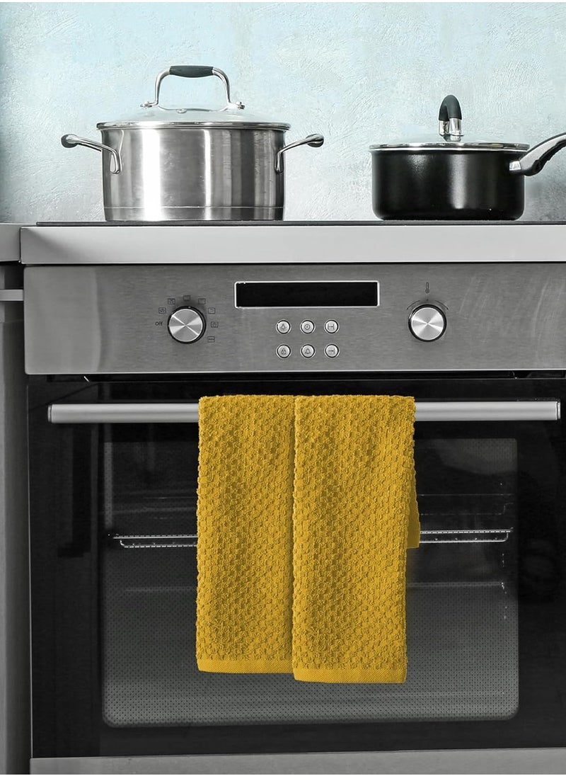 Infinitee Xclusives Premium Kitchen Towels - Yellow [Pack of 12] 100% Cotton Kitchen Hand Towels 15 x 25 Inches - Dish Towels for Kitchen