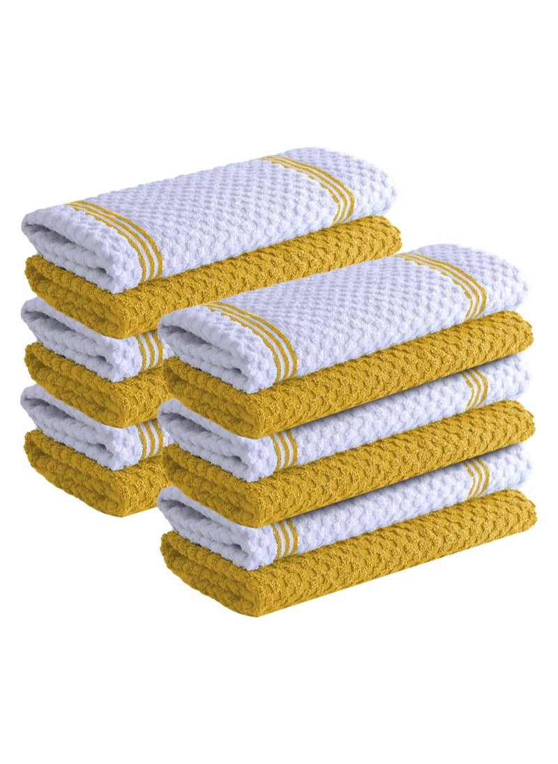 Infinitee Xclusives Premium Kitchen Towels - Yellow [Pack of 12] 100% Cotton Kitchen Hand Towels 15 x 25 Inches - Dish Towels for Kitchen