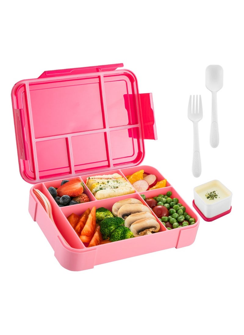 1pc Divided Sealed Fruit Box Salad Box, Office Worker, Work Microwave Oven Heating Bento Box, With Tableware Lunch Box, Suitable For Work And Travel