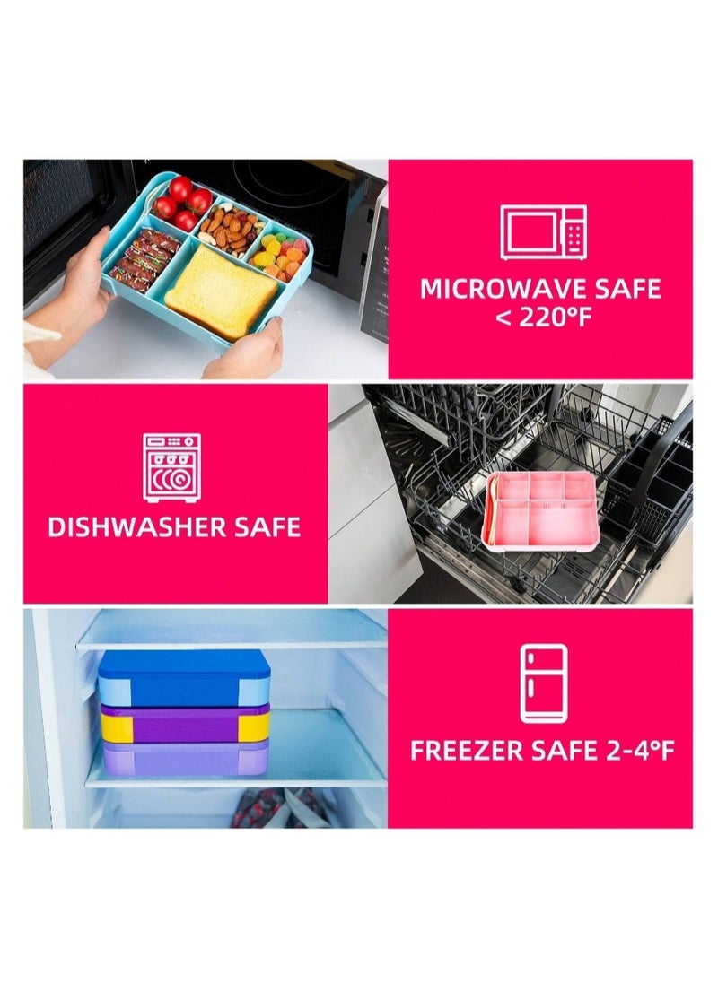 1pc Divided Sealed Fruit Box Salad Box Lunch Box for Kids, Pink,Work Microwave Oven Heating Bento Box, With Tableware, Suitable For Work And Travel