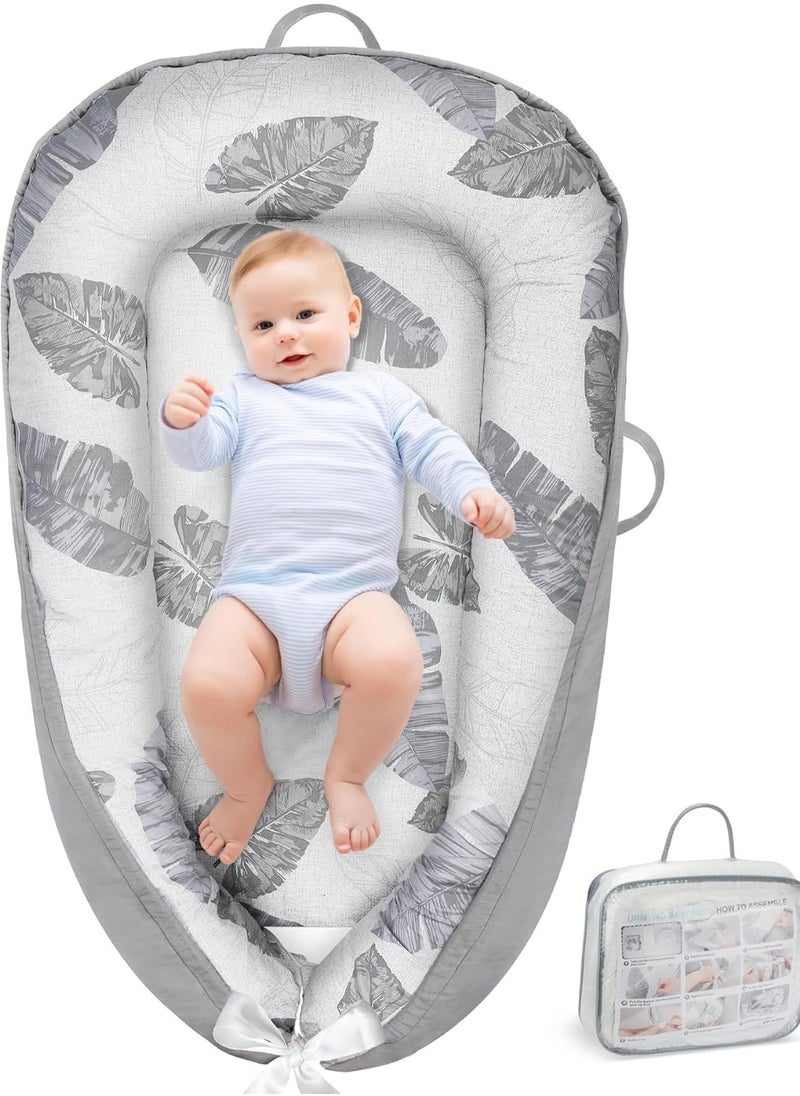 Baby Lounger - Baby Lounger For Newborn, Breathable & Soft Baby Nest Cover Co Sleeping for baby 0-24 Months, Babies Essentials Gifts, Portable Infant Lounger Baby Floor Seat for Home and Travel