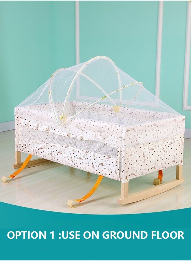 Baby Crib Baby Bassinet Bedside Bassinet Solid Wood With Mosquito Net Baby Sleeping Bedside Bassinet For Baby