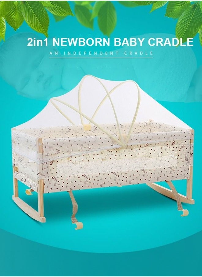 Baby Crib Baby Bassinet Bedside Bassinet Solid Wood With Mosquito Net Baby Sleeping Bedside Bassinet For Baby