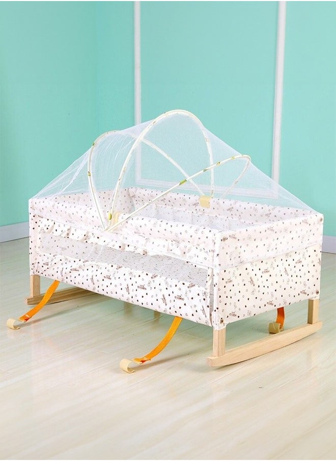 Baby Crib Baby Bassinet Bedside Bassinet Solid Wood With Mosquito Net Baby Sleeping Bedside Bassinet For Baby