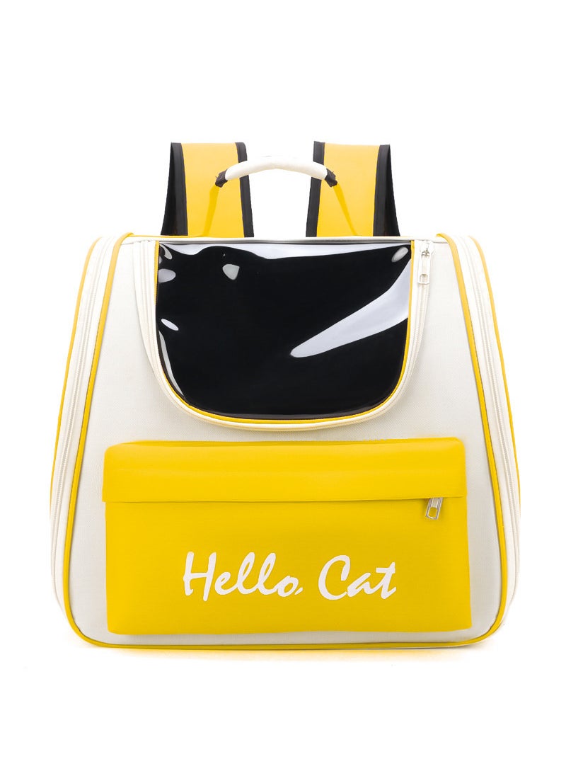 Portable Breathable Oxford Cat Carrier Scratch-Resistant Folding Pet Backpack5021 yellow 5021 yellow