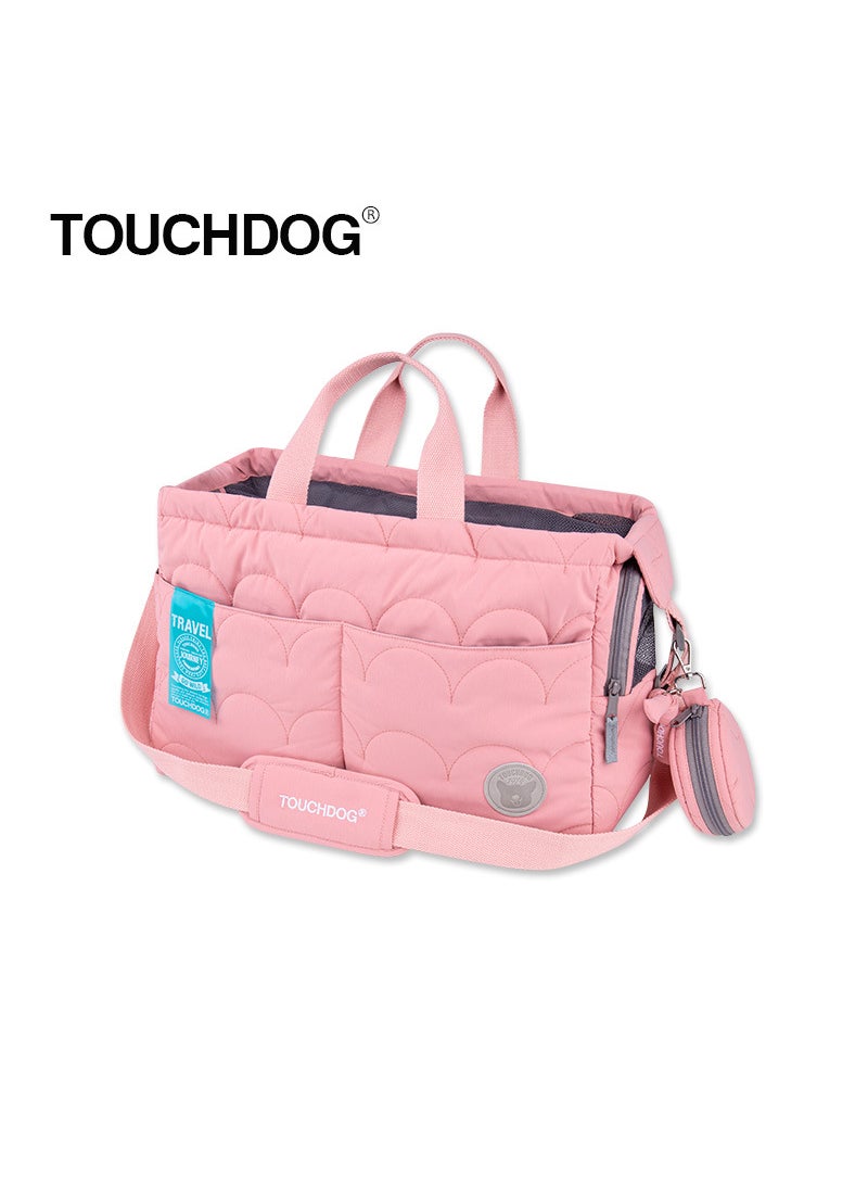 Touchdog Large Cat Carrier Backpack for Outdoors Cherry powder