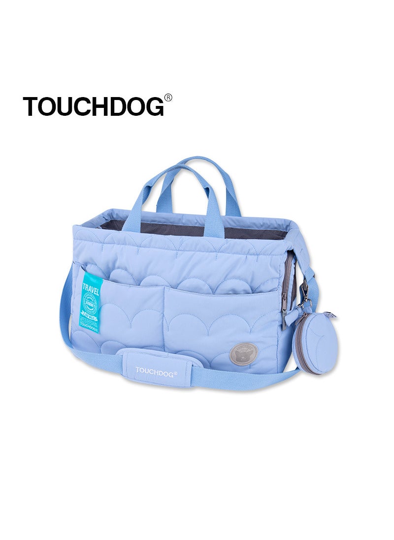 Touchdog Large Cat Carrier Backpack for Outdoors Ice Blue