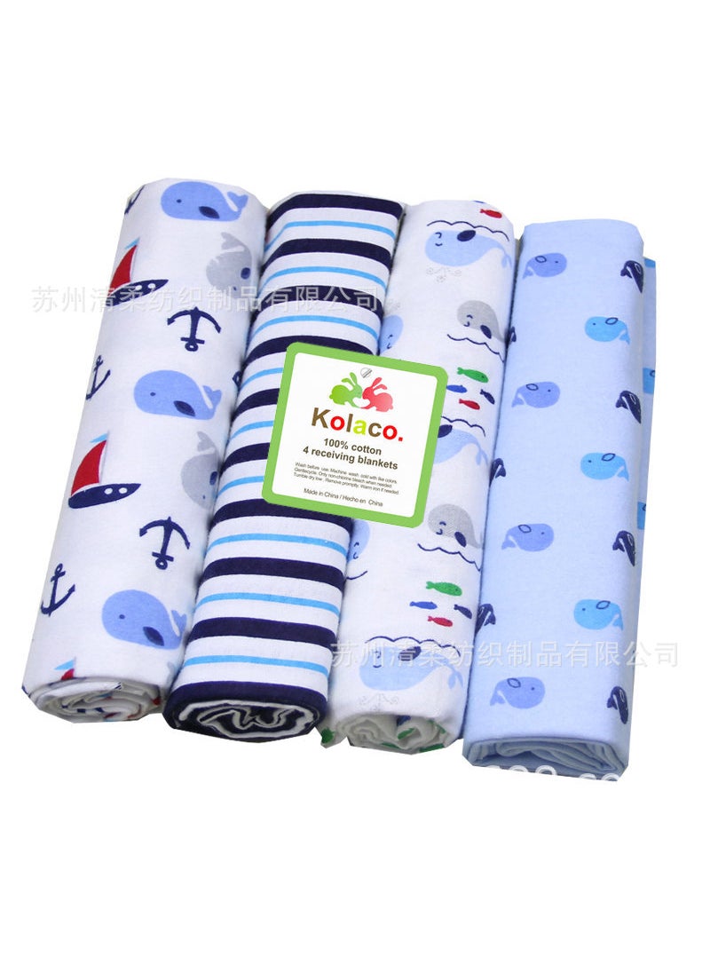 Soft Cotton Baby Blanket 76x76cm Set of 4 No. 20