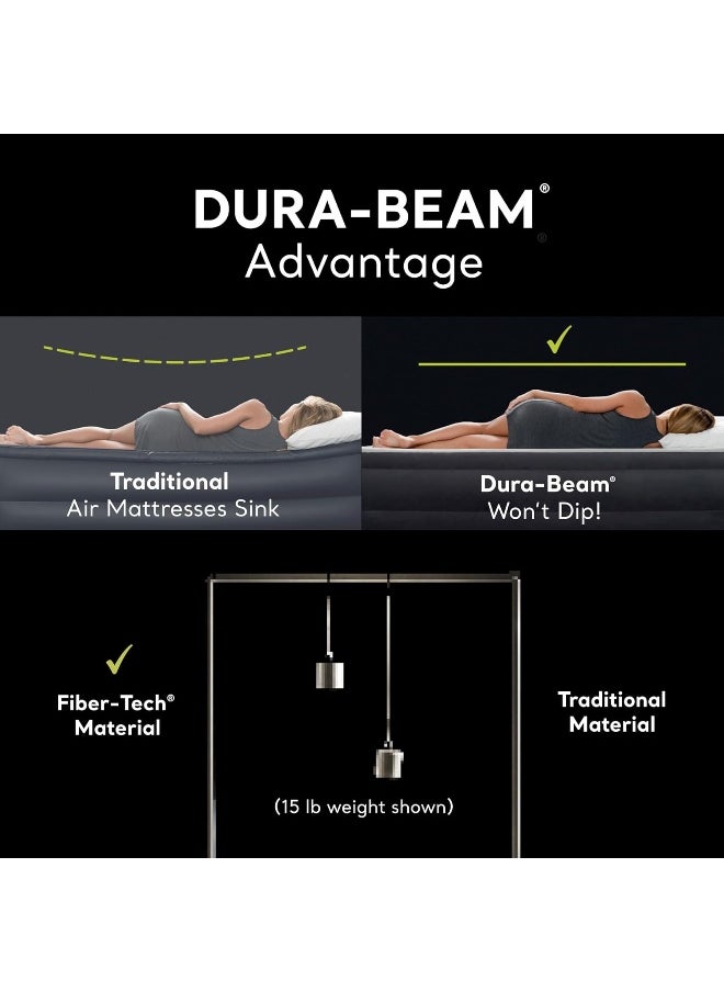 Dura-Beam Standard Series Downy Airbed With Built-In Foot Pump, Green, Twin