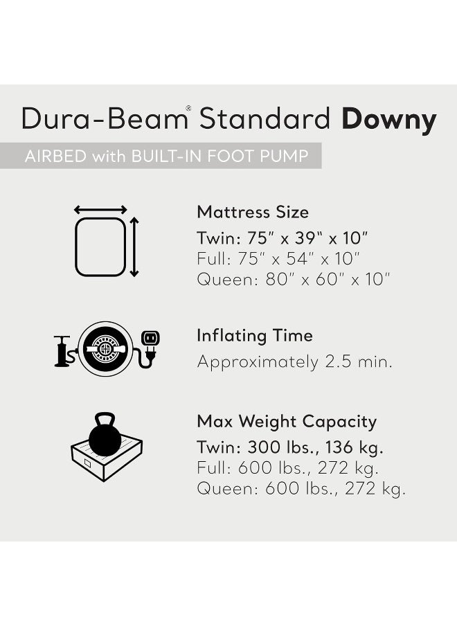 Dura-Beam Standard Series Downy Airbed With Built-In Foot Pump, Green, Twin