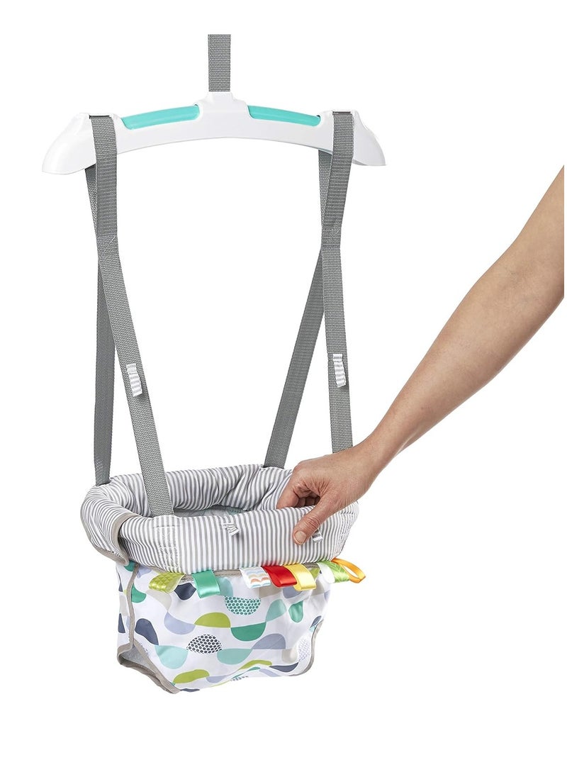 Bright Starts Playful Parade Door Jumper for Baby with Adjustable Strap, 6 Months and Up, Max Weight 26 lbs