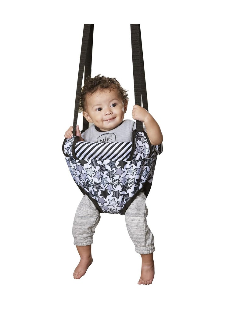 Evenflo Exercaucer Baby Jumper Featuring Easy-to-Use Clamp Attachment for Quick and Tool-Free Set Up and Adjustable Straps to Customize The Height for Your Child, Star Power
