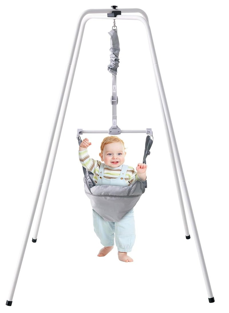 VEVOR Baby Jumper Bouncer, Height-Adjustable Baby Jumpers with Stand, Quick-Folding Toddler Infant Jumper for 6+ Months, Indoor and Outdoor Jumper Exerciser Gift for Babies, 35LBS Loading