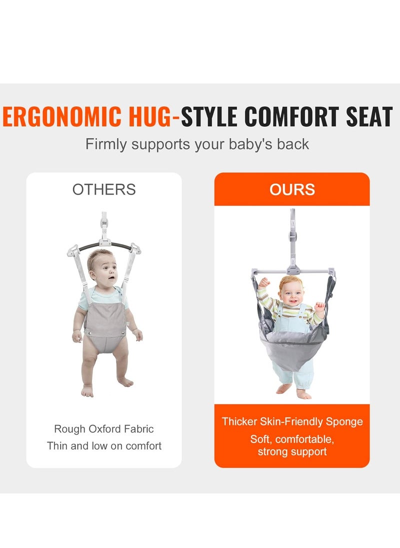 VEVOR Baby Jumper Bouncer, Height-Adjustable Baby Jumpers with Stand, Quick-Folding Toddler Infant Jumper for 6+ Months, Indoor and Outdoor Jumper Exerciser Gift for Babies, 35LBS Loading