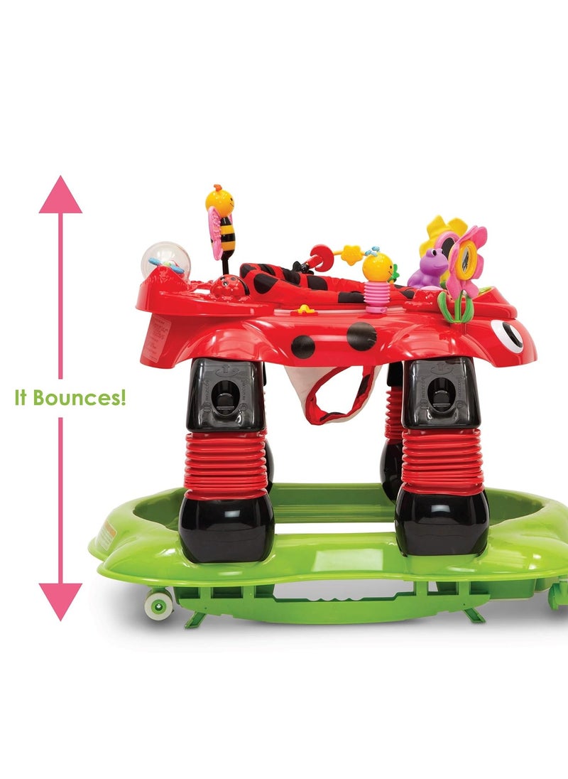 Delta Children Lil Play Station 4-in-1 Activity Walker - Rocker, Activity Center, Bouncer, Walker - Adjustable Seat Height - Fun Toys for Baby, Sadie the Ladybug