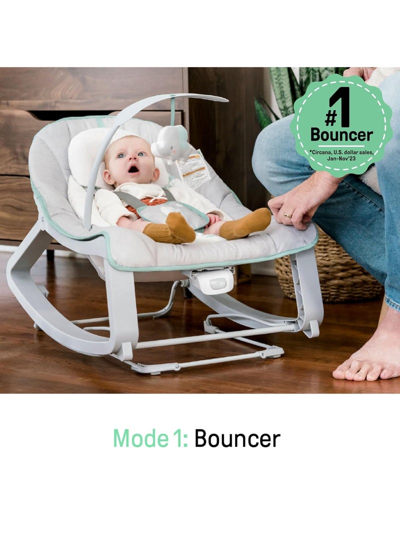 Ingenuity Keep Cozy 3-in-1 Grow with Me Vibrating Baby Bouncer, Seat & Infant to Toddler Rocker, Vibrations & -Toy Bar, 0-30 Months Up to 40 lbs (Weaver)