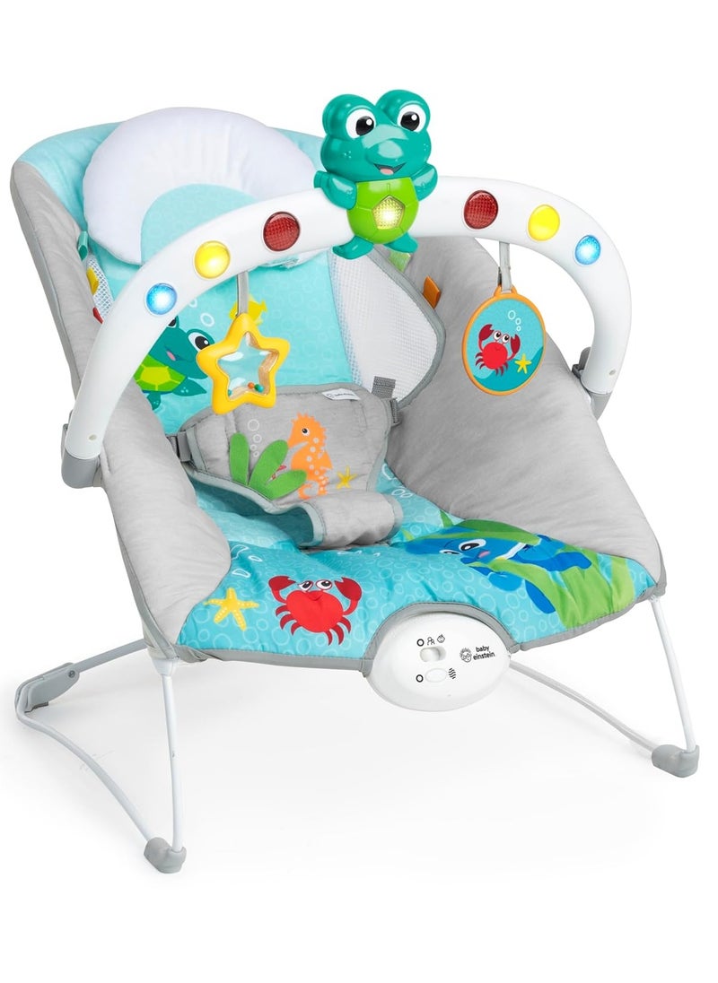 Baby Einstein Ocean Explorers Musical Bouncer Infant Seat, Kick to It Neptune, Unisex, for Ages 0-6 Months up to 20 lbs