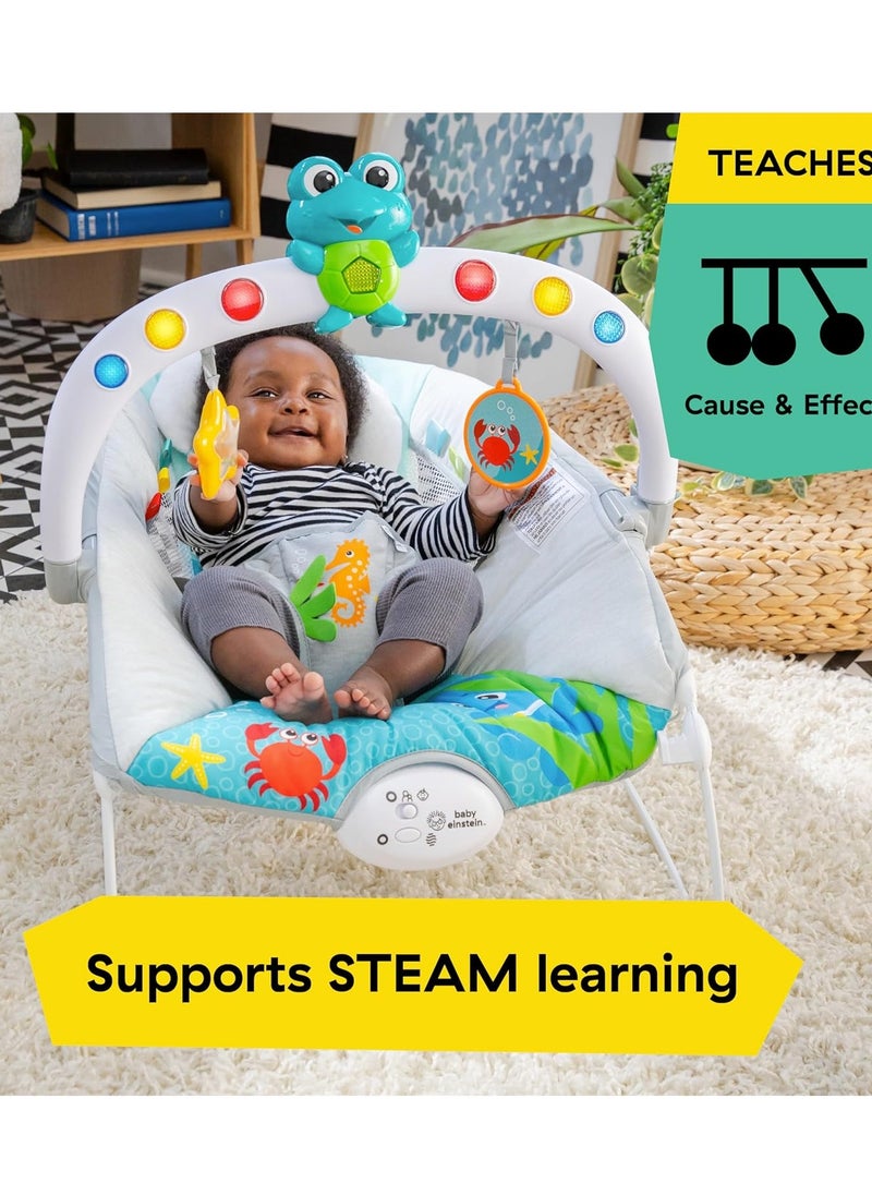Baby Einstein Ocean Explorers Musical Bouncer Infant Seat, Kick to It Neptune, Unisex, for Ages 0-6 Months up to 20 lbs