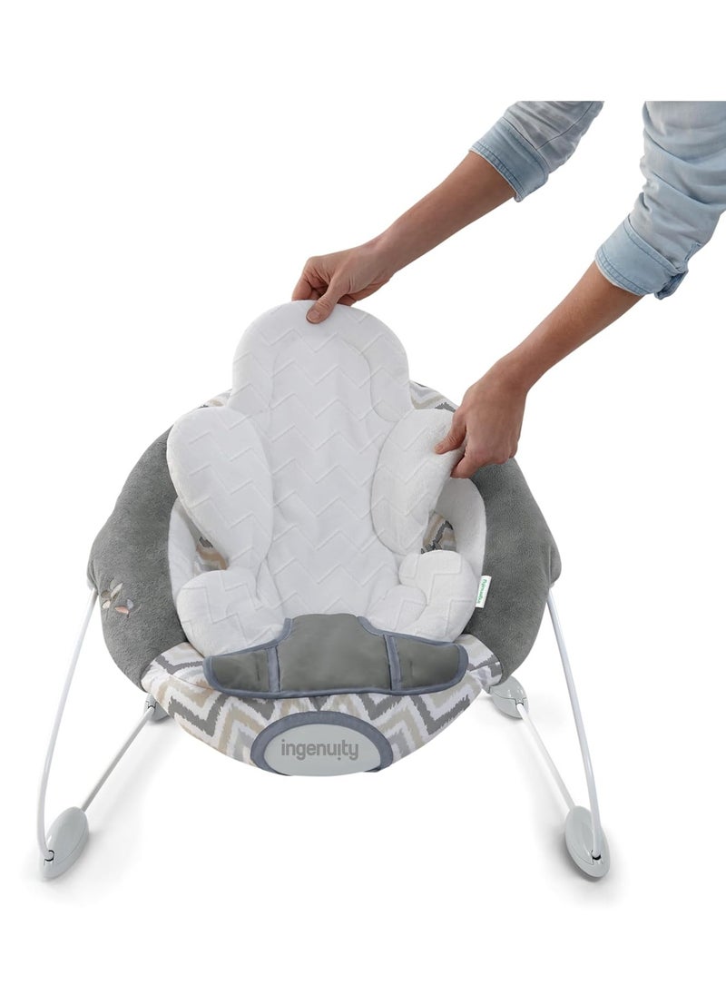 Ingenuity SmartBounce Automatic Baby Bouncer Seat with White Noise, Music, Toy Bar & 2 Plush Infant Toys, 0-6 Months Up to 20 lbs (Braden)