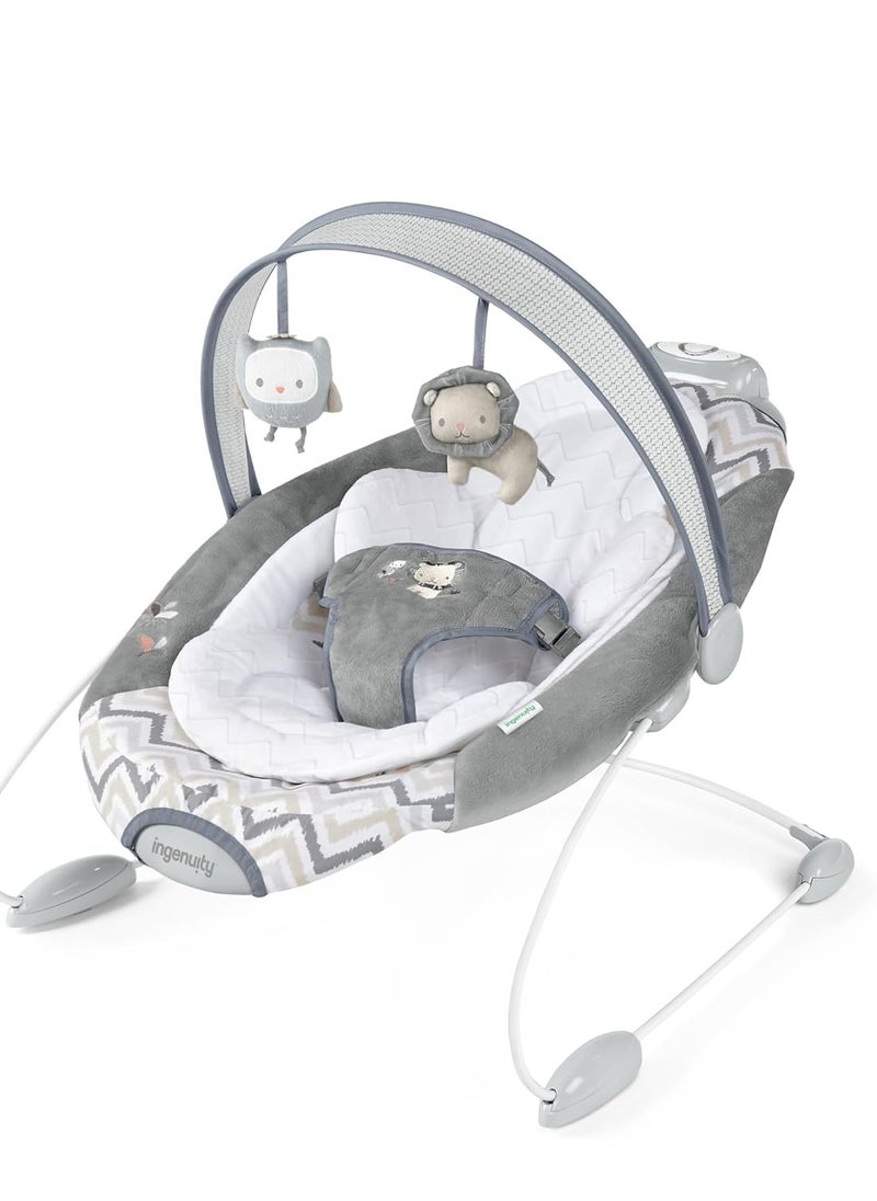 Ingenuity SmartBounce Automatic Baby Bouncer Seat with White Noise, Music, Toy Bar & 2 Plush Infant Toys, 0-6 Months Up to 20 lbs (Braden)