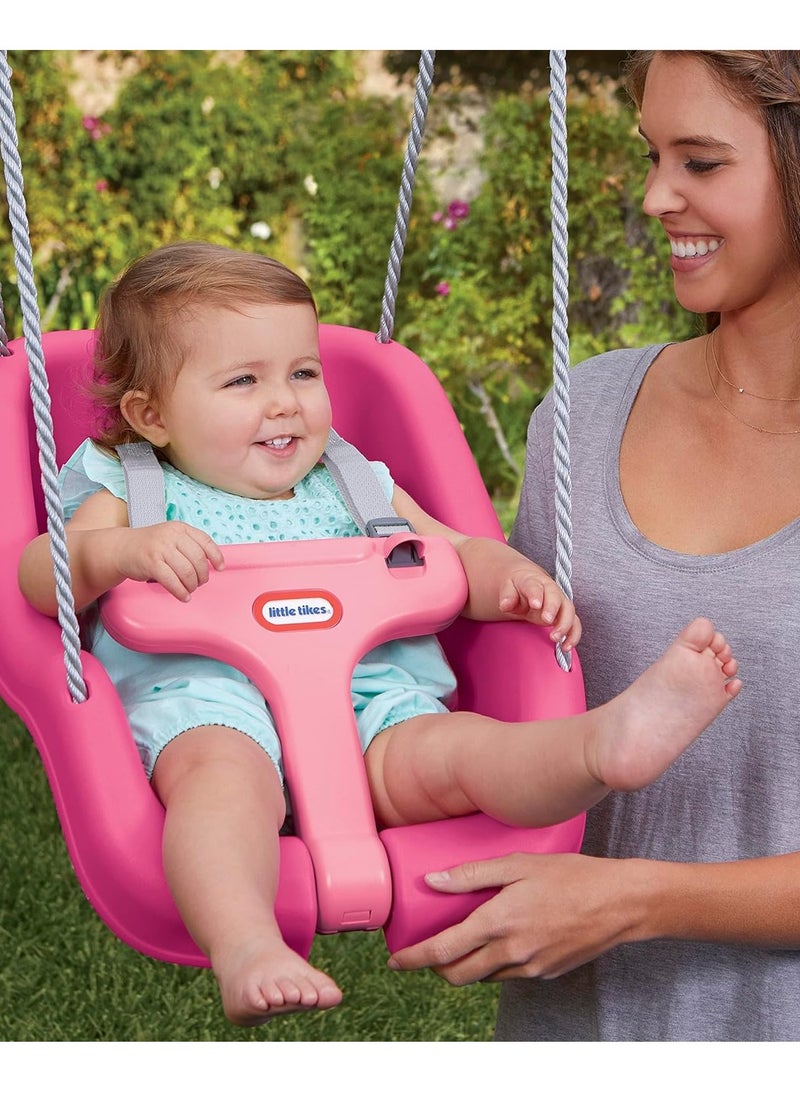 Little Tikes Snug 'n Secure Pink Swing with Adjustable Straps, 2-in-1 for Baby and Toddlers Ages 9 Months - 4 Years,16