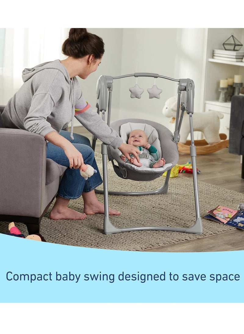 Graco Slim Spaces Compact Baby Swing, Reign