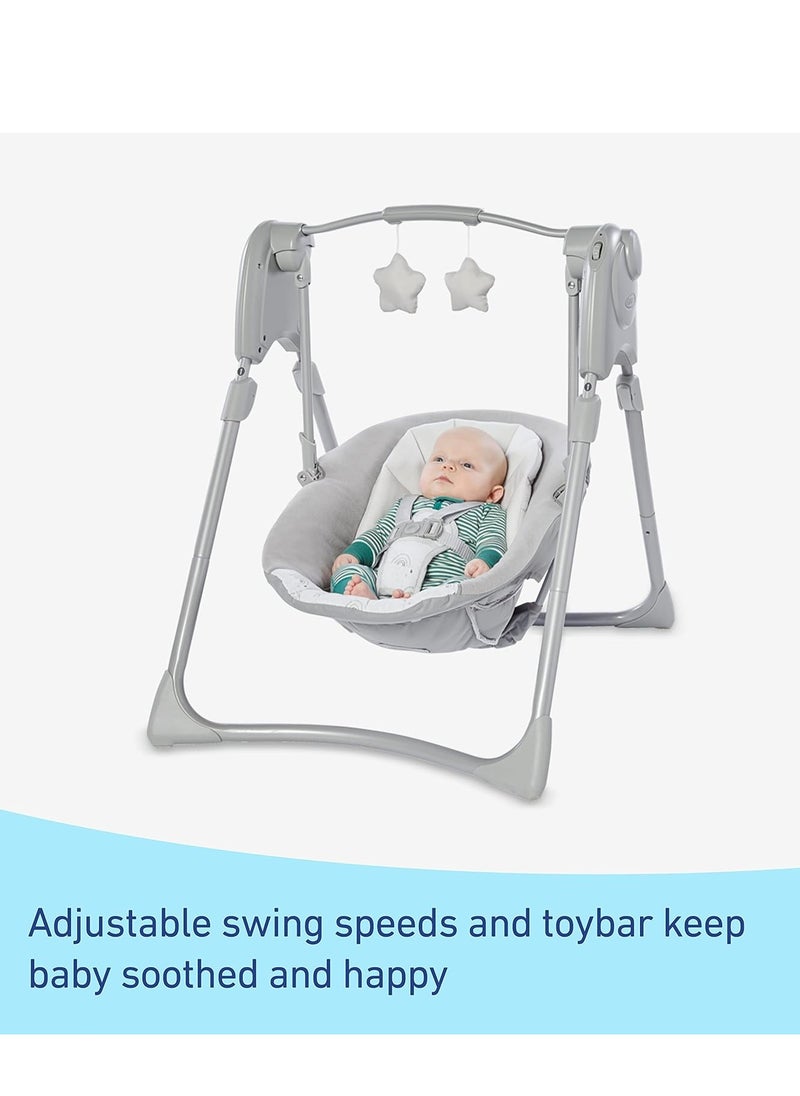 Graco Slim Spaces Compact Baby Swing, Reign