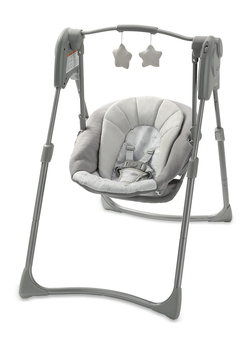 Graco Slim Spaces Compact Baby Swing, Reign