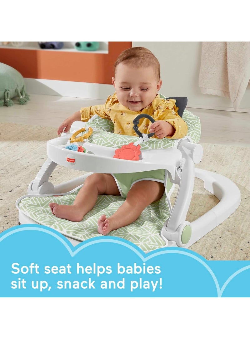 Portable Baby Chair Sit-Me-Up Floor Seat with Snack Tray and Developmental Toys, Puppy Perfection