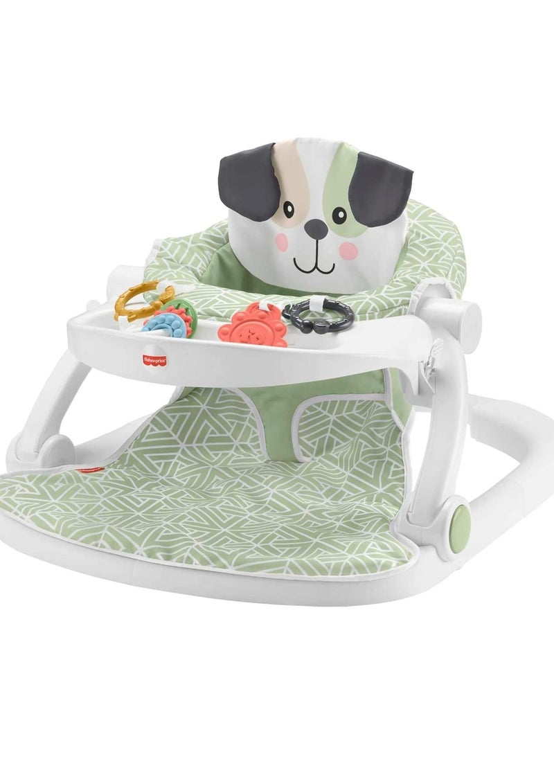 Portable Baby Chair Sit-Me-Up Floor Seat with Snack Tray and Developmental Toys, Puppy Perfection