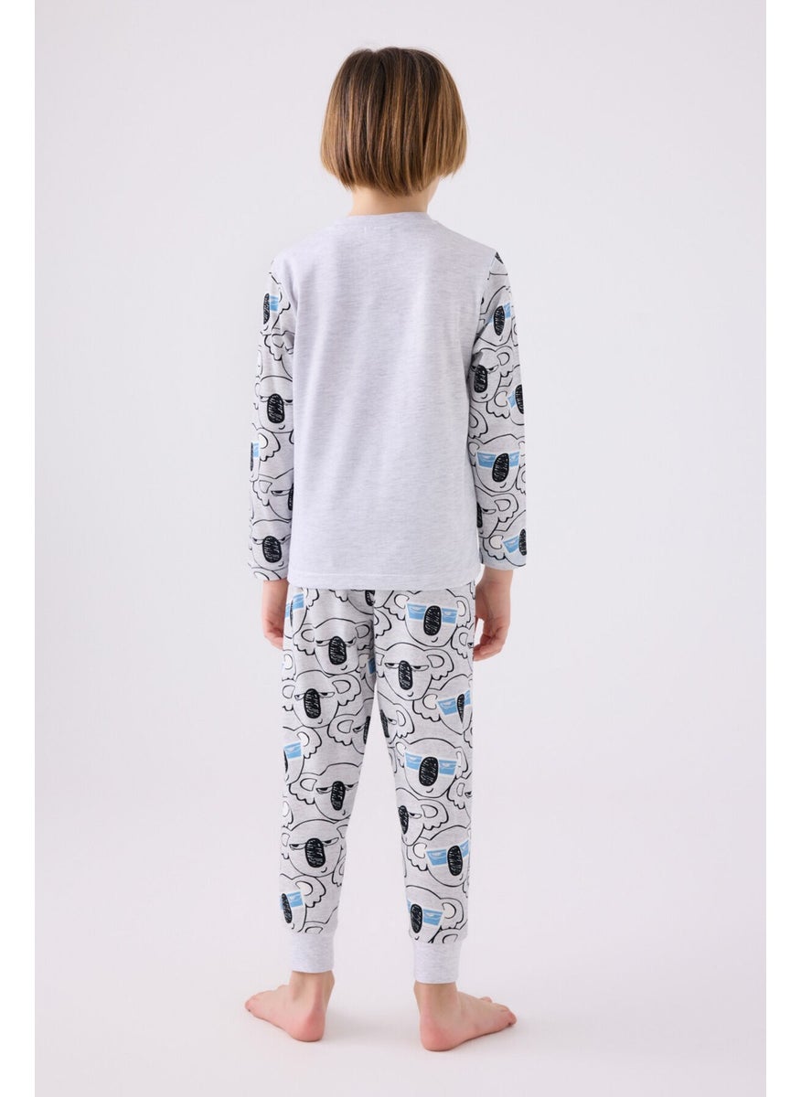 Boy Long Sleeve Pajama Set RP3446 Snow Melange