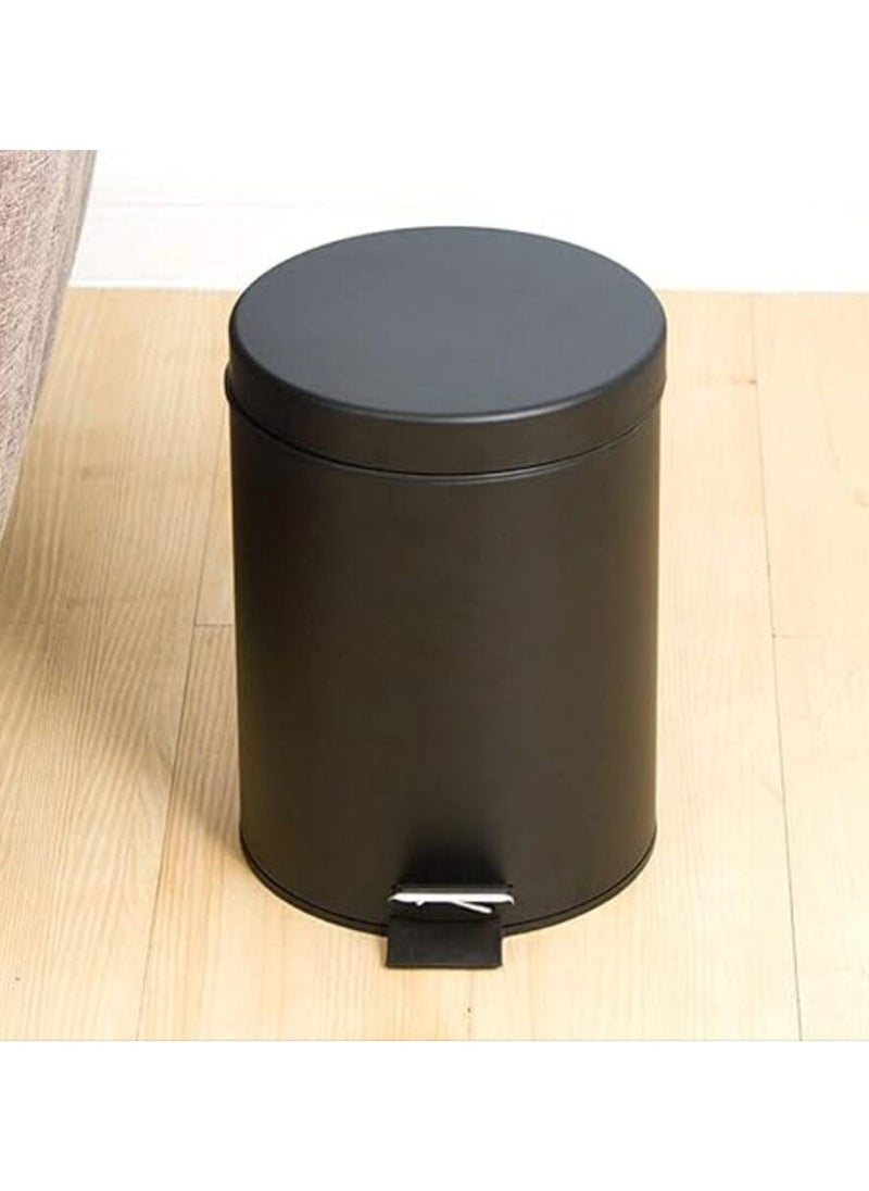 5l Black Iron Round Dustbin Bins