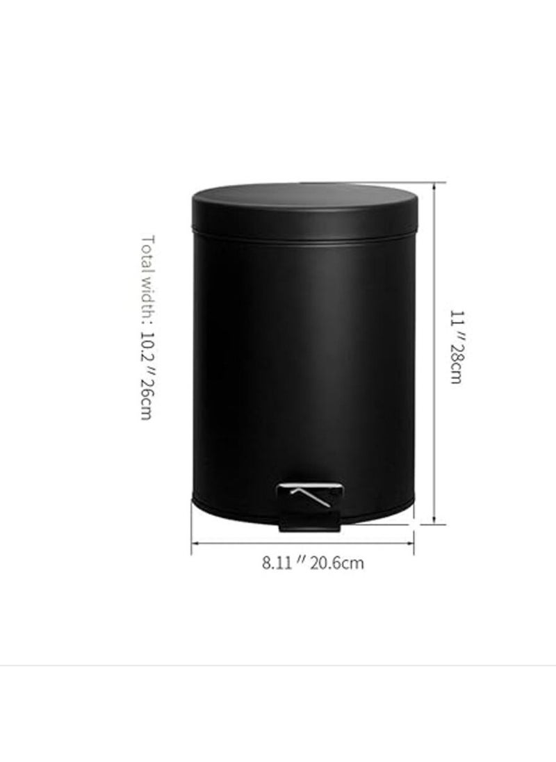 5l Black Iron Round Dustbin Bins