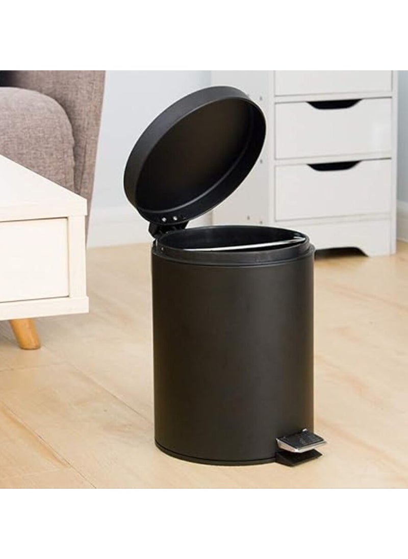 5l Black Iron Round Dustbin Bins