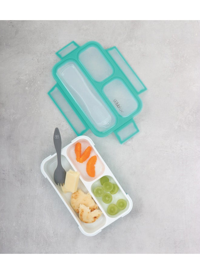 Small Sealed Lunchbox With Spork,  Leak-Proof And BPA Free Aqua