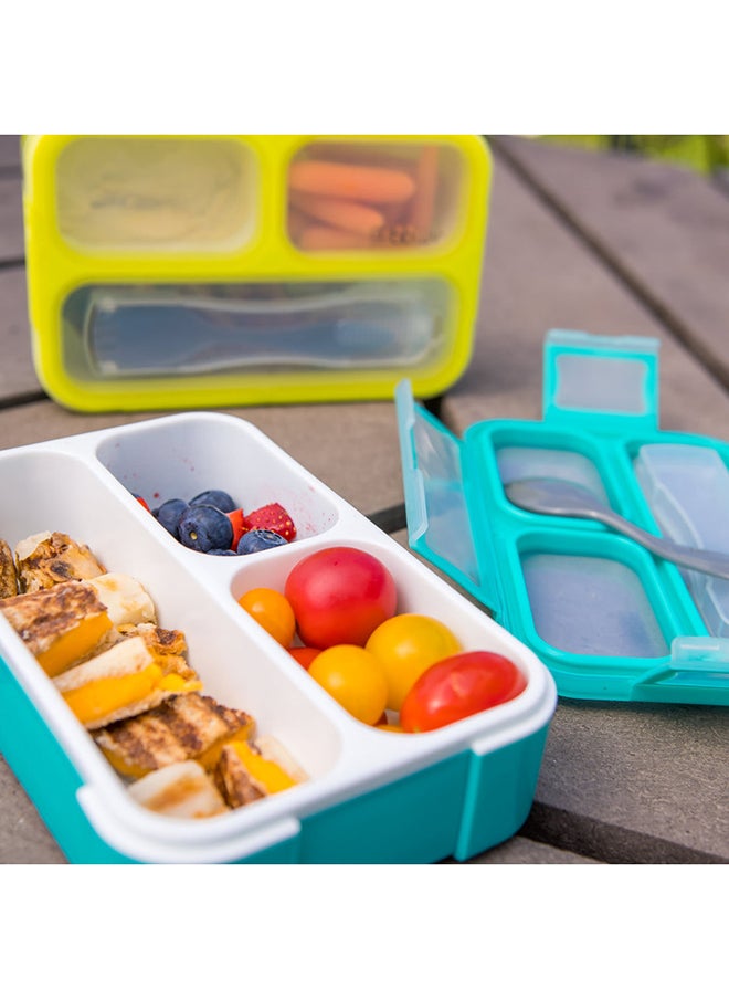 Small Sealed Lunchbox With Spork,  Leak-Proof And BPA Free Aqua