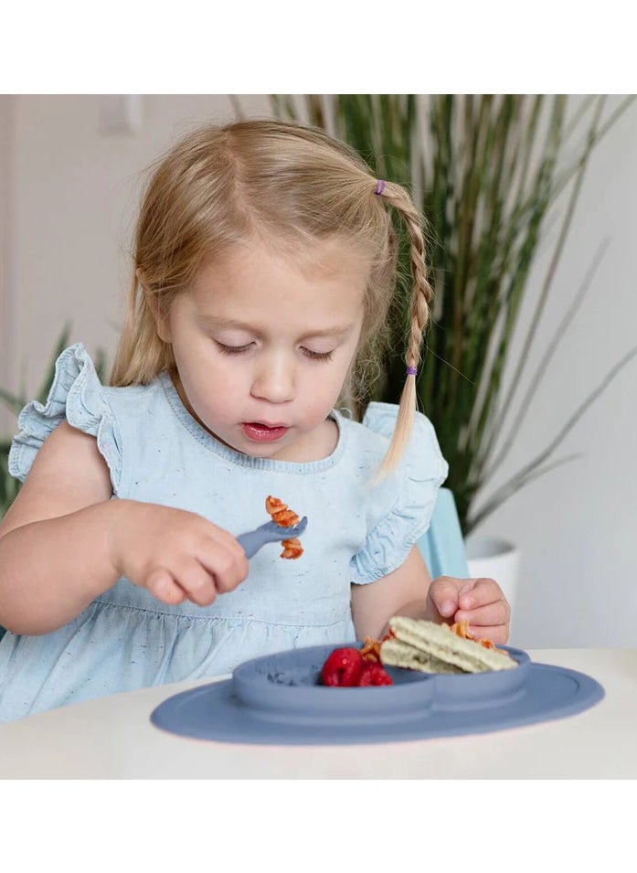 Baby Mini Fork And Spoon Set, Kids Cutlery Set With Case - 12M+ - Indigo