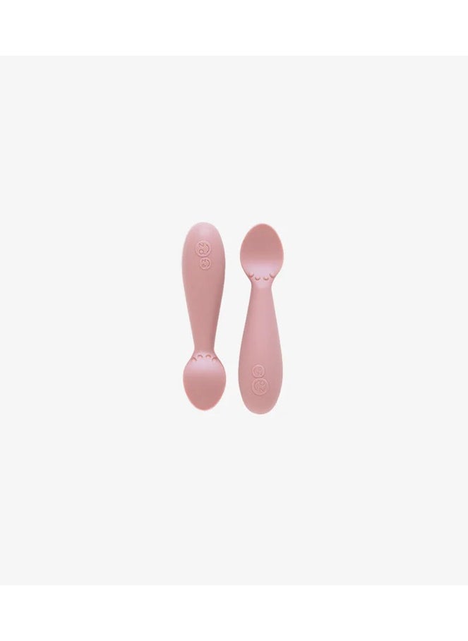 Pack Of 2 Tiny Baby Spoon 100% Silicone Baby Spoons For Baby Led Weaning + Purees 4 Months+ Blush