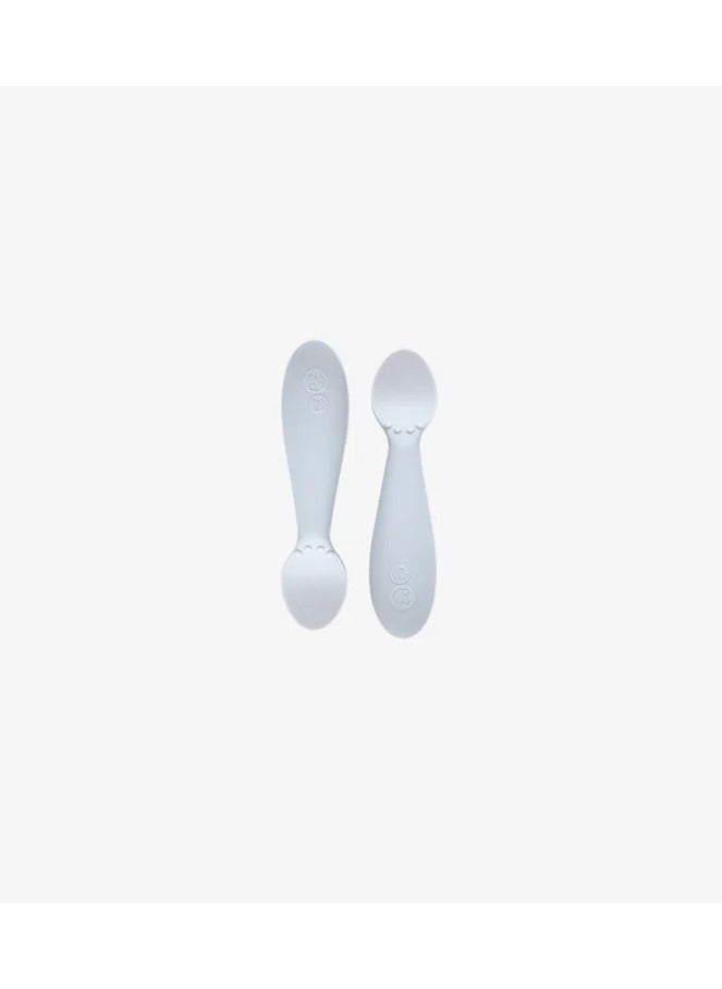 Pack Of 2 Tiny Baby Spoon 100% Silicone Baby Spoons For Baby Led Weaning + Purees 4 Months+ Pewter